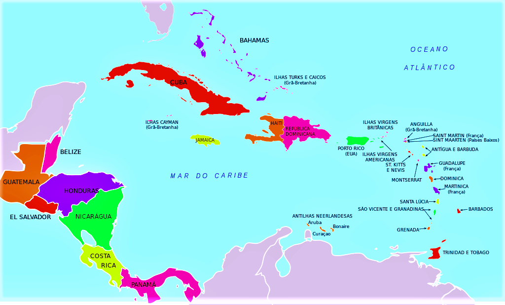 plano islas antillas mar caribe con nombres