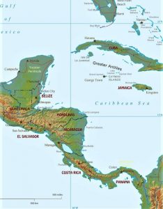 Mapa de Centroamérica | América Central | Político | Físico | Para Imprimir